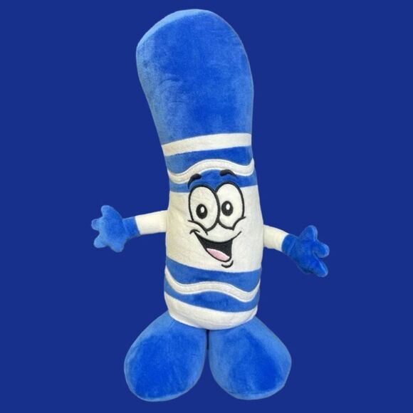Crayola Experience Itty Bitty Blue Marker Plush Bean Bottom Crayon Toy 15” - Picture 5 of 8